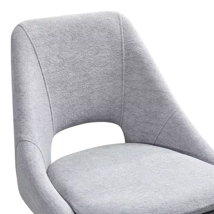 Bar stool Initiate pakoworld fabric grey-black metal leg 48x56x98cm