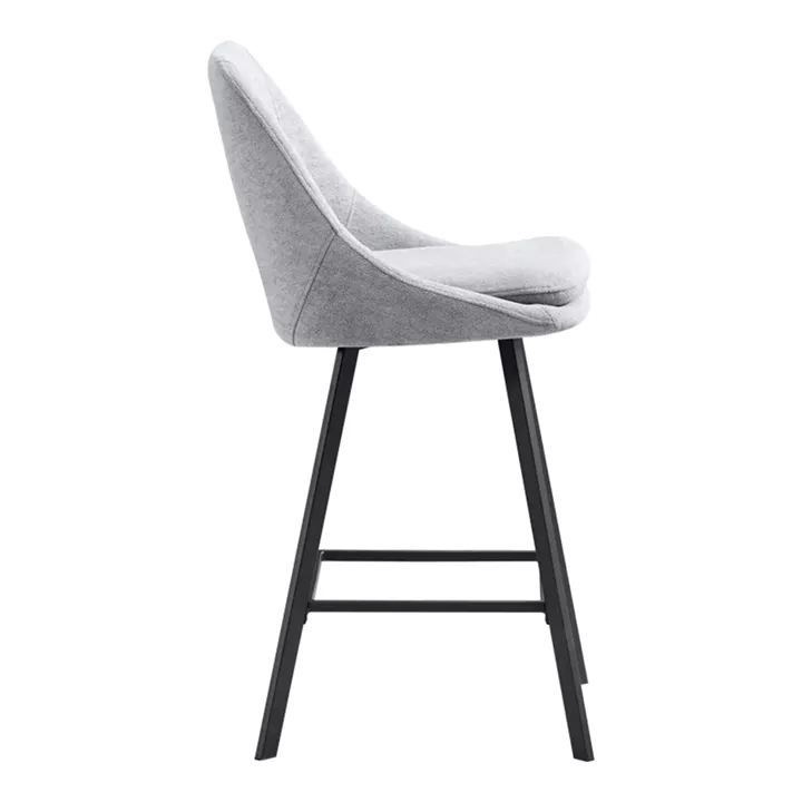 Bar stool Initiate pakoworld fabric grey-black metal leg 48x56x98cm