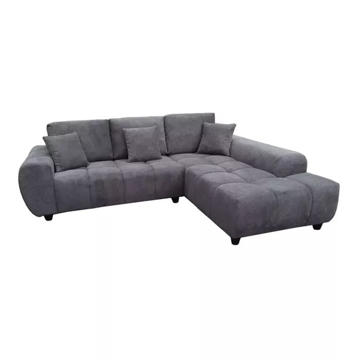 Left corner sofa Londe pakoworld grey fabric 273x211x92cm