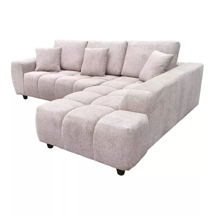 Left corner sofa Londe pakoworld grey beige fabric 273x211x92cm