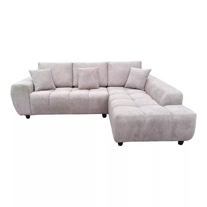 Left corner sofa Londe pakoworld grey beige fabric 273x211x92cm