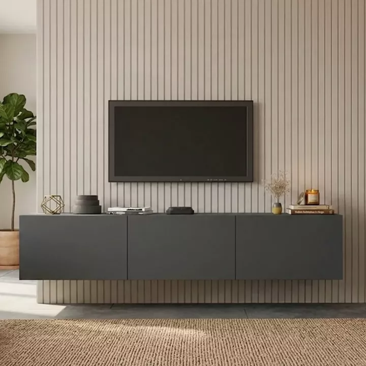 Wall mounted tv stand Felita pakoworld anthracite 150x31.4x30cm