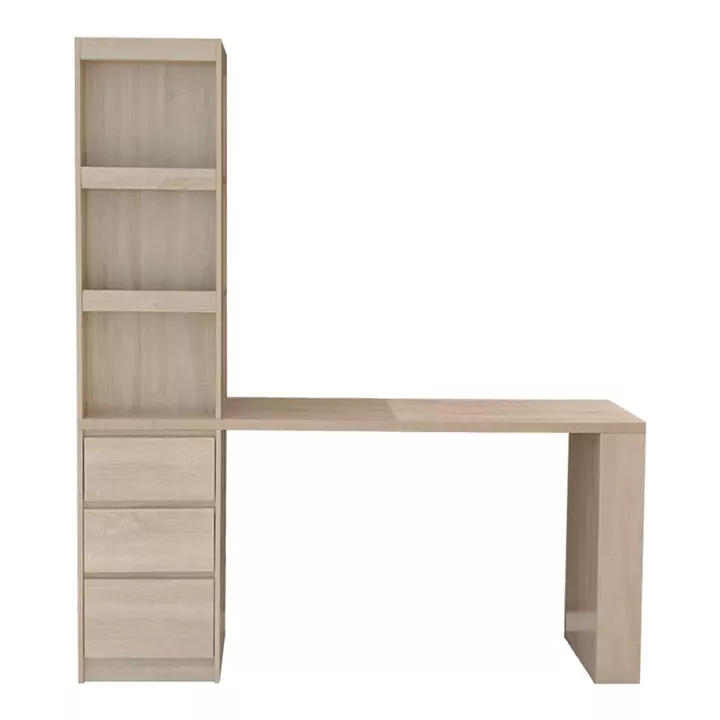 Desk with bookcase Cliner pakoworld sonoma 140x50x180cm