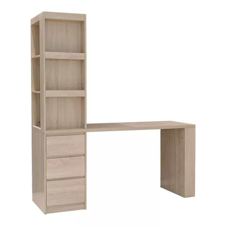 Desk with bookcase Cliner pakoworld sonoma 140x50x180cm