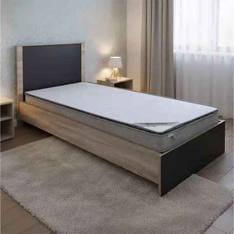 Κρεβάτι με στρώμα Athos-Perfecto pakoworld sonoma-ανθρακί 90x190εκ