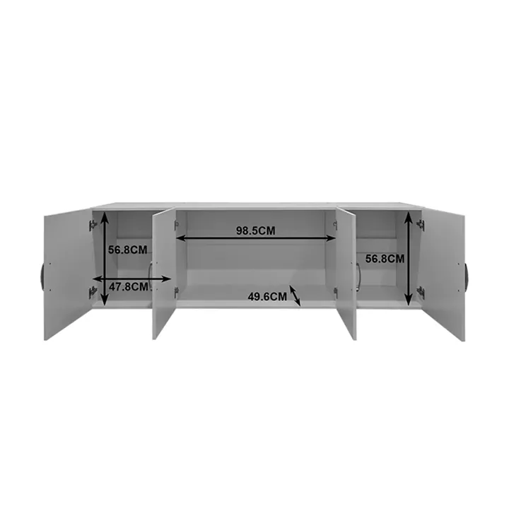 Four door wardrobe with loft Alvia pakoworld sonoma 200x51x240cm