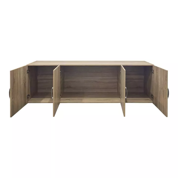 Four door wardrobe with loft Alvia pakoworld sonoma 200x51x240cm