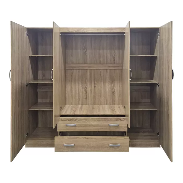 Four door wardrobe with loft Alvia pakoworld sonoma 200x51x240cm