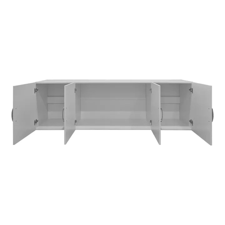 Four door wardrobe with loft Alvia pakoworld white 200x51x240cm