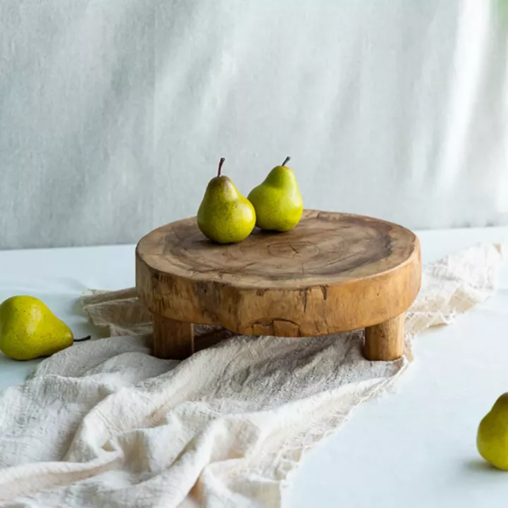 Artekko Woody Riser Διακοσμητικά Πλατό από Ξύλο Teak σε Φυσική Απόχρωση (30x30x10)cm 2pcs