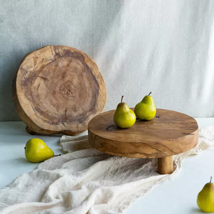Artekko Woody Riser Διακοσμητικά Πλατό από Ξύλο Teak σε Φυσική Απόχρωση (30x30x10)cm 2pcs
