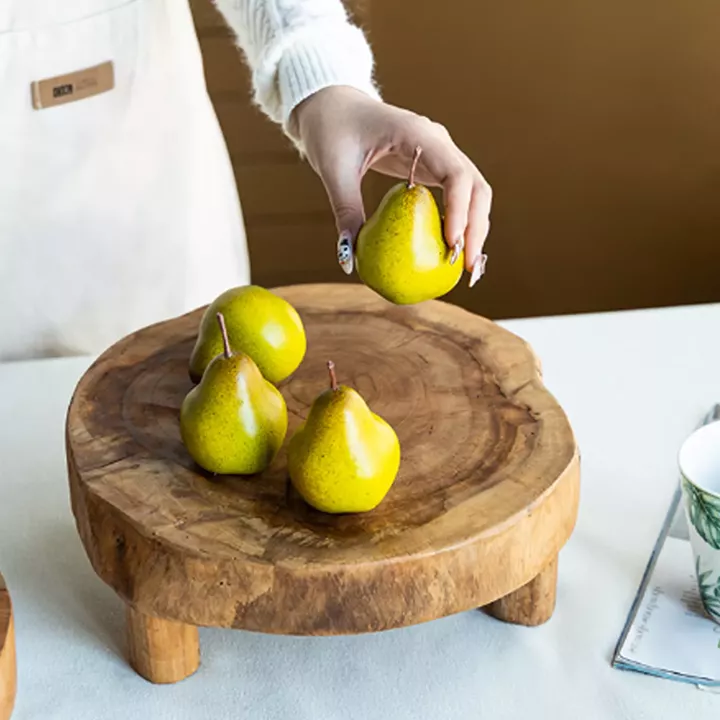 Artekko Woody Riser Διακοσμητικά Πλατό από Ξύλο Teak σε Φυσική Απόχρωση (30x30x10)cm 2pcs