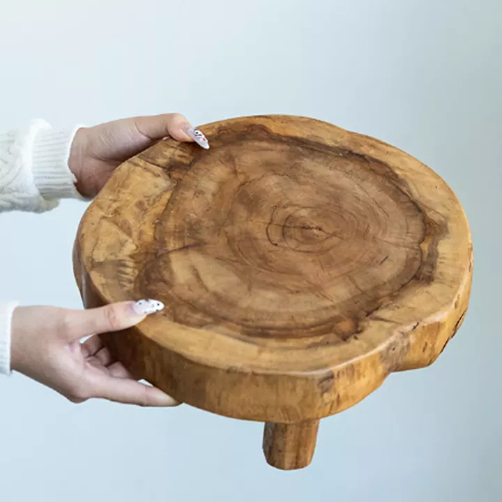 Artekko Woody Riser Διακοσμητικά Πλατό από Ξύλο Teak σε Φυσική Απόχρωση (30x30x10)cm 2pcs