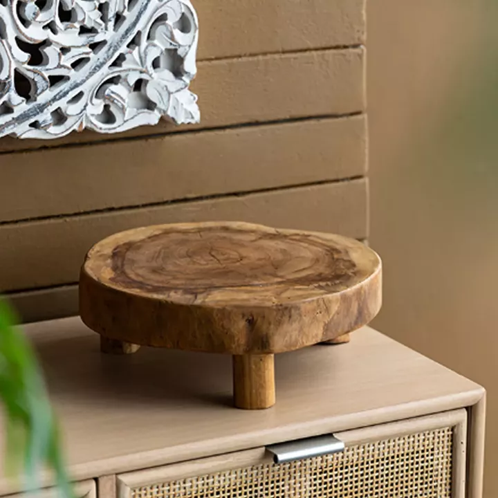 Artekko Woody Riser Διακοσμητικά Πλατό από Ξύλο Teak σε Φυσική Απόχρωση (30x30x10)cm 2pcs