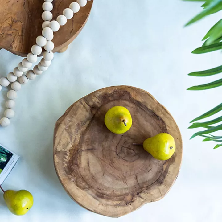 Artekko Woody Riser Διακοσμητικά Πλατό από Ξύλο Teak σε Φυσική Απόχρωση (30x30x10)cm 2pcs