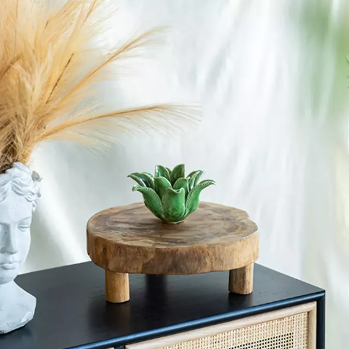 Artekko Woody Riser Διακοσμητικά Πλατό από Ξύλο Teak σε Φυσική Απόχρωση (30x30x10)cm 2pcs