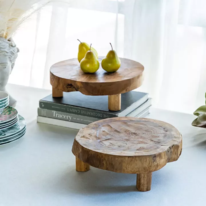 Artekko Woody Riser Διακοσμητικά Πλατό από Ξύλο Teak σε Φυσική Απόχρωση (30x30x10)cm 2pcs