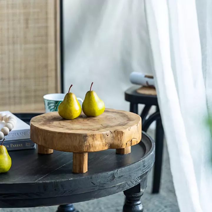 Artekko Woody Riser Διακοσμητικά Πλατό από Ξύλο Teak σε Φυσική Απόχρωση (30x30x10)cm 2pcs