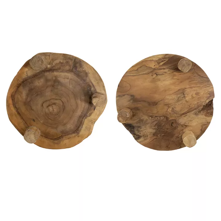 Artekko Woody Riser Διακοσμητικά Πλατό από Ξύλο Teak σε Φυσική Απόχρωση (30x30x10)cm 2pcs