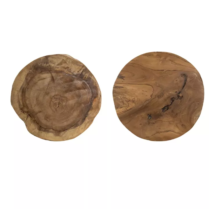Artekko Woody Riser Διακοσμητικά Πλατό από Ξύλο Teak σε Φυσική Απόχρωση (30x30x10)cm 2pcs