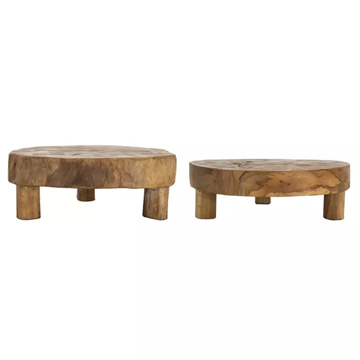 Artekko Woody Riser Διακοσμητικά Πλατό από Ξύλο Teak σε Φυσική Απόχρωση (30x30x10)cm 2pcs