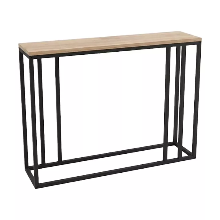 Κονσόλα Cansbia pakoworld oak με μαύρο μέταλλο 100x25x75εκ