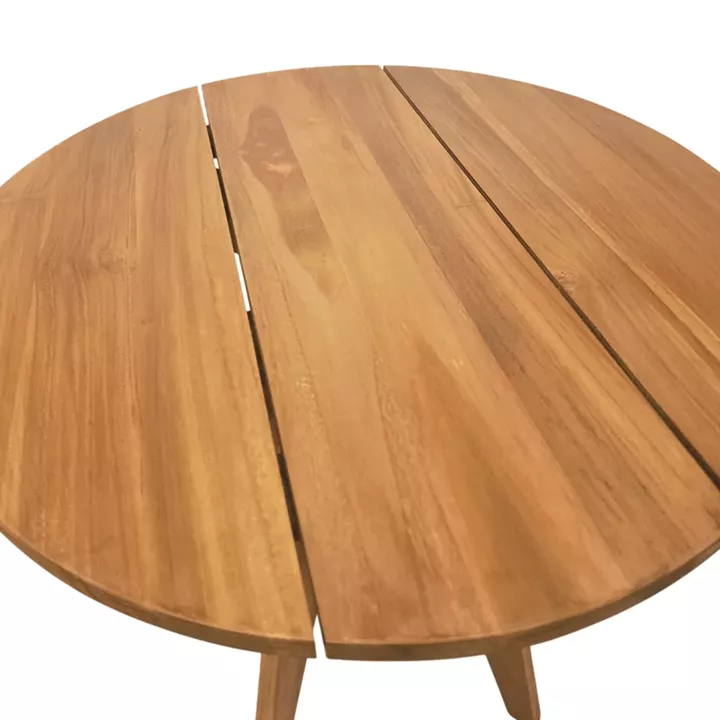 Τραπέζι Cadrada pakoworld teak ξύλο σε φυσική απόχρωση Φ70x76εκ