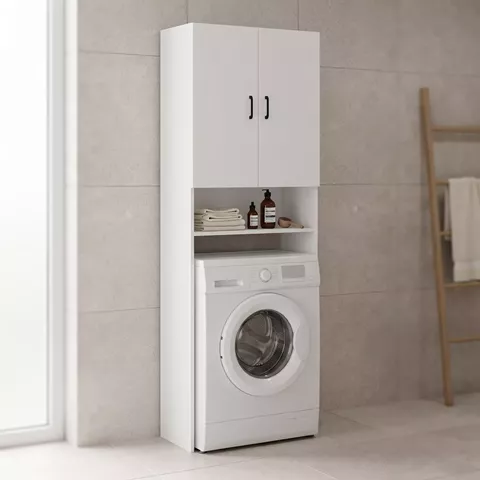 Έπιπλο πλυντηρίου Tzelio pakoworld λευκό 65x30x180εκ