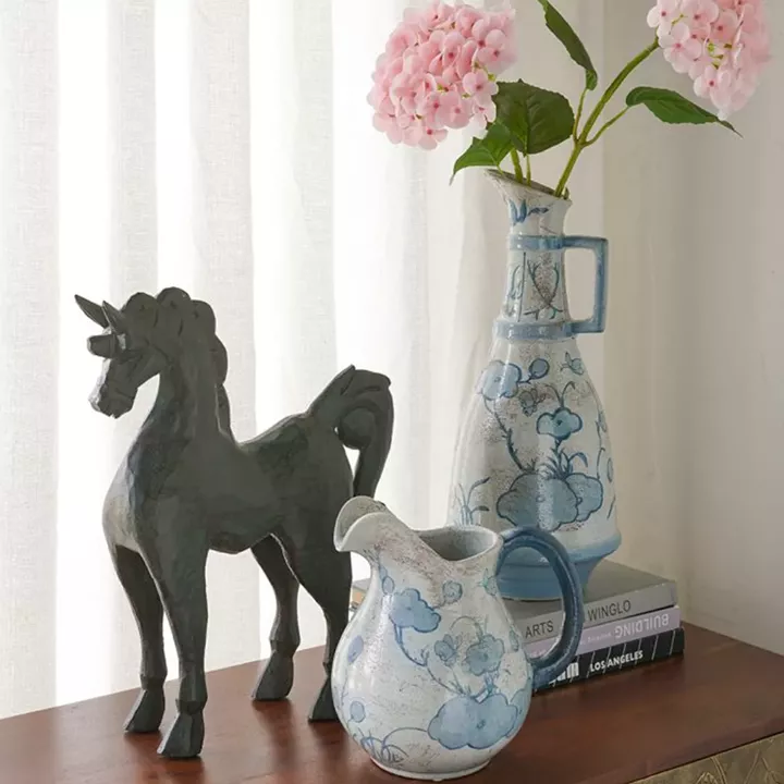 Artekko Real Touch Κλαδί με Ροζ Ορτανσία από Πολυεστέρα (12x25x79)cm