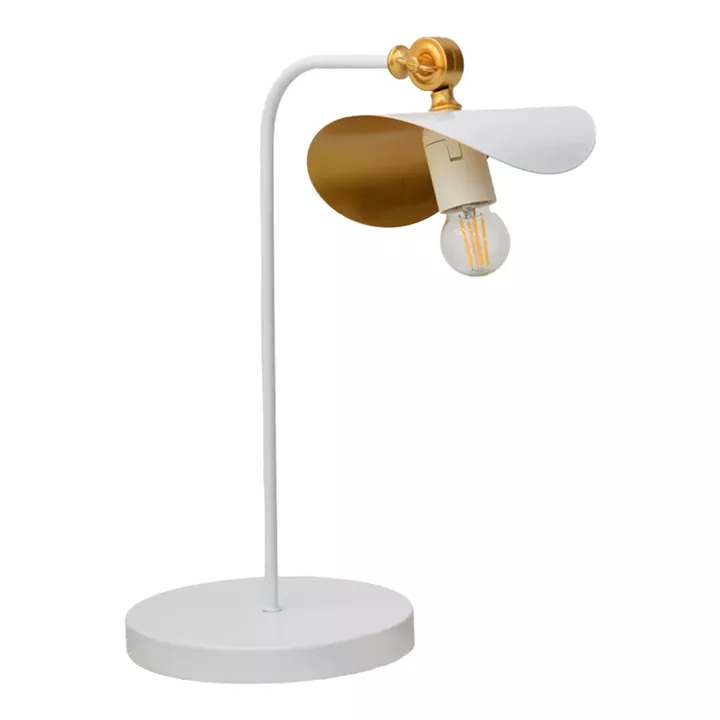 Table lamp Curve pakoworld E27 white gold metal 30x30x25cm