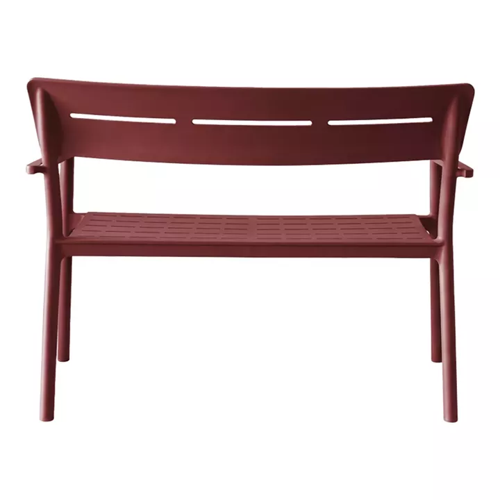 Two-seater bench Cadrin pakoworld burgundy red PP 117x60x83cm