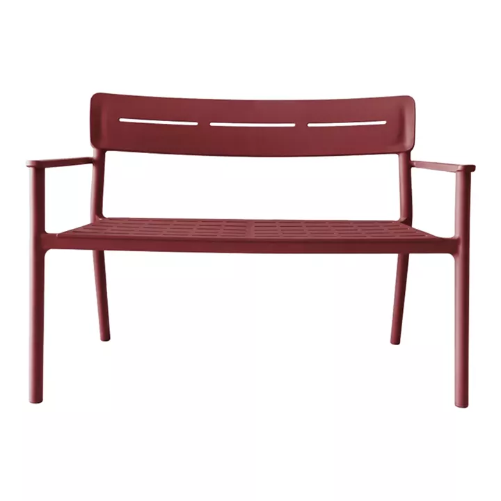 Two-seater bench Cadrin pakoworld burgundy red PP 117x60x83cm