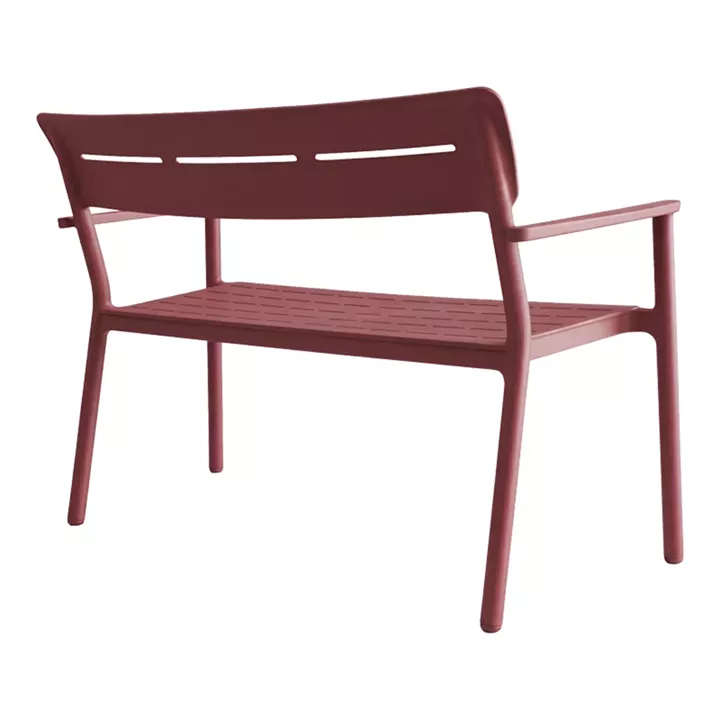 Two-seater bench Cadrin pakoworld burgundy red PP 117x60x83cm