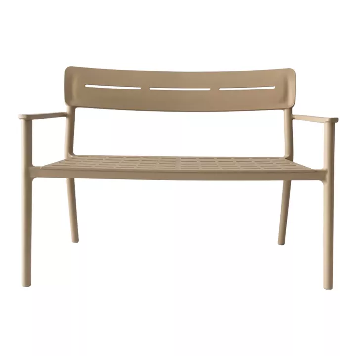 Two-seater bench Cadrin pakoworld cappuccino PP 117x60x83cm