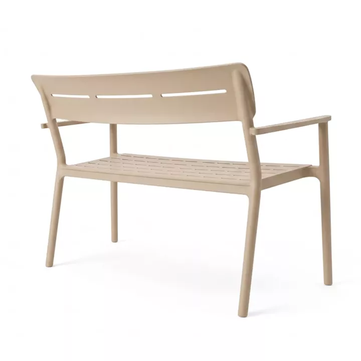 Two-seater bench Cadrin pakoworld cappuccino PP 117x60x83cm