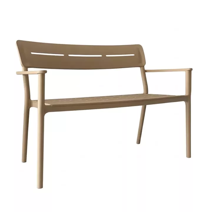 Two-seater bench Cadrin pakoworld cappuccino PP 117x60x83cm
