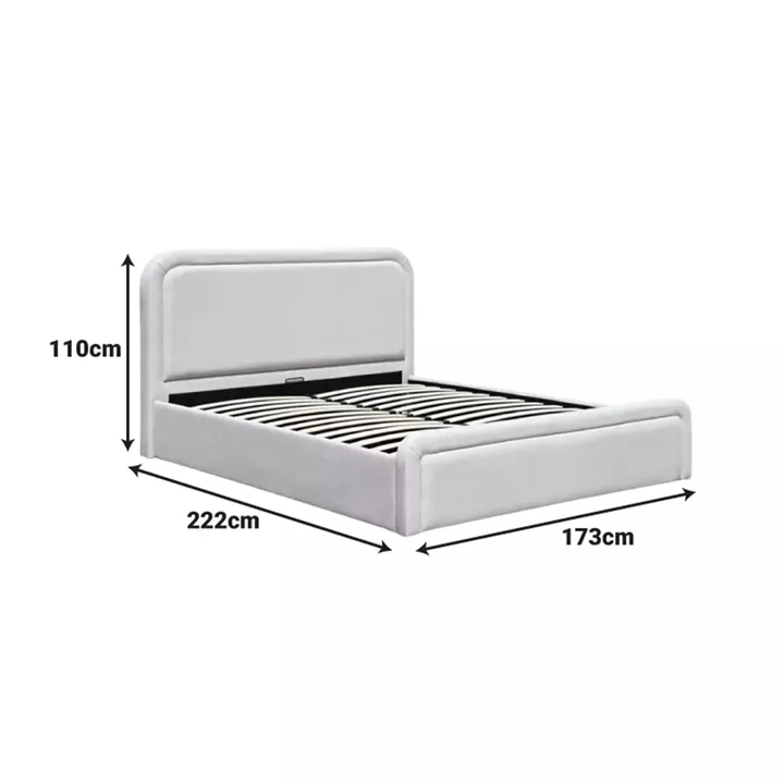Double bed with storage space Bendy pakoworld beige fabric 160x200cm