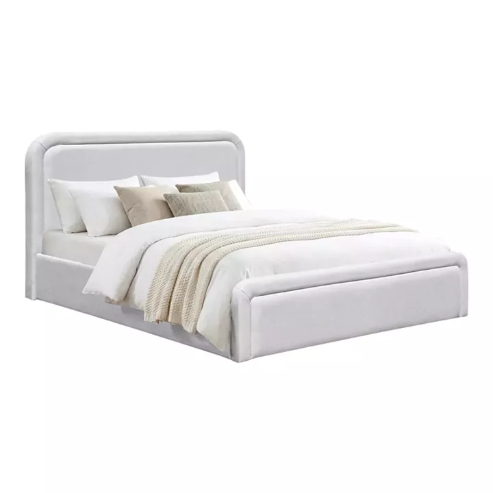 Double bed with storage space Bendy pakoworld beige fabric 160x200cm
