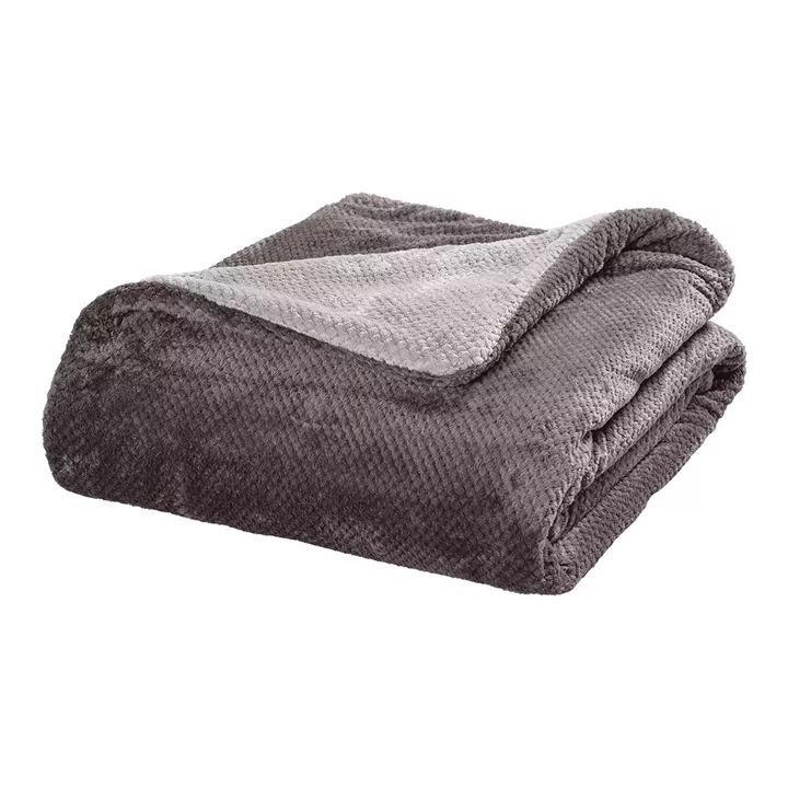 Beauty Home Κουβέρτα υπέρδιπλη διπλής όψεως Art 11601 Jacquard fleece 700gsm Fiesta Plus 220x240 Ανθρακί,Γκρι