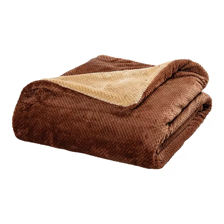 Beauty Home Κουβέρτα υπέρδιπλη διπλής όψεως Art 11601 Jacquard fleece 700gsm Fiesta Plus 220x240 Καφέ,Μπεζ