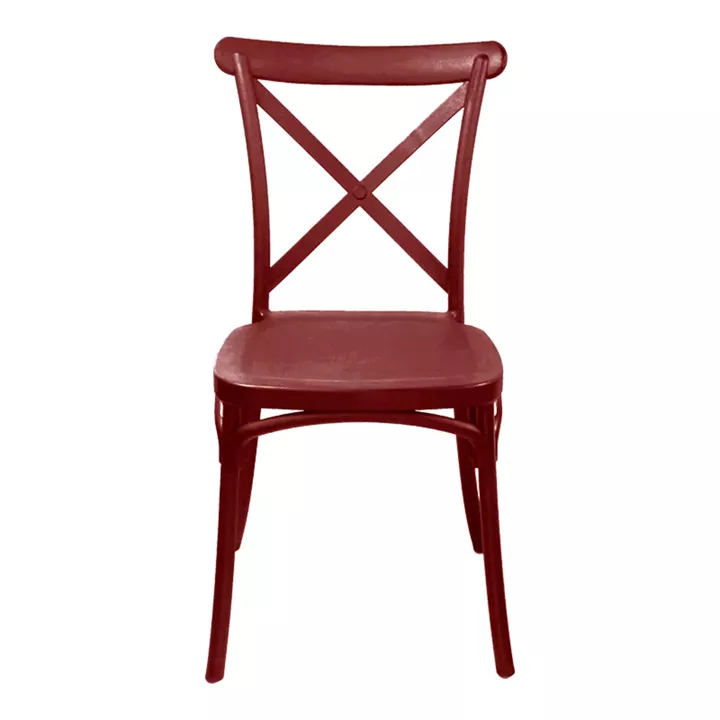 Chair Crossie pakoworld stackable burgundy red PP 41x46x84εκ