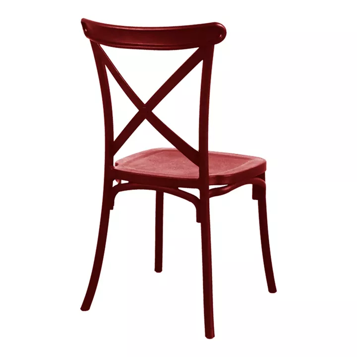 Chair Crossie pakoworld stackable burgundy red PP 41x46x84εκ