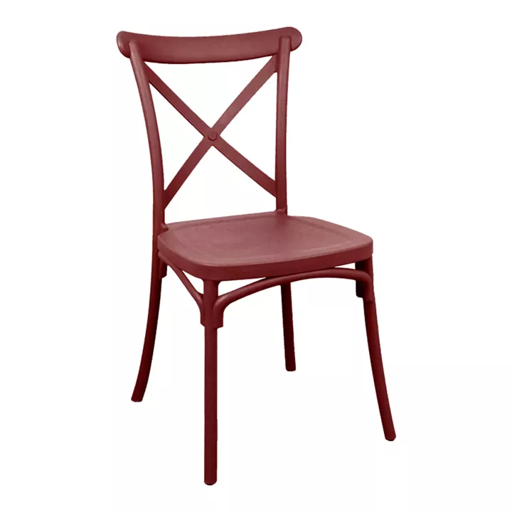 Chair Crossie pakoworld stackable burgundy red PP 41x46x84εκ