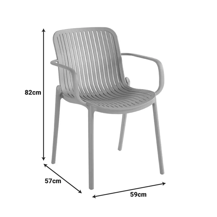 Teragi stackable armchair pakoworld pp with UV protection olive green 59x57x82cm