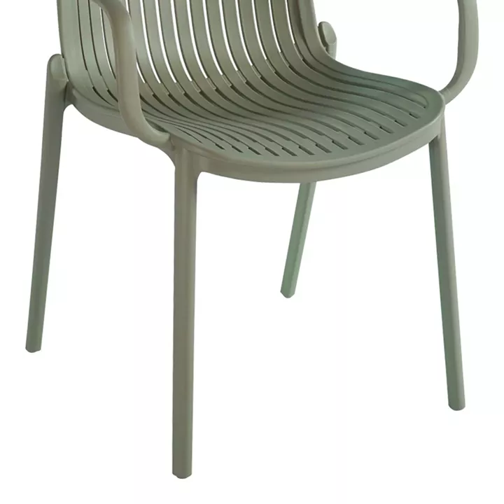 Teragi stackable armchair pakoworld pp with UV protection olive green 59x57x82cm