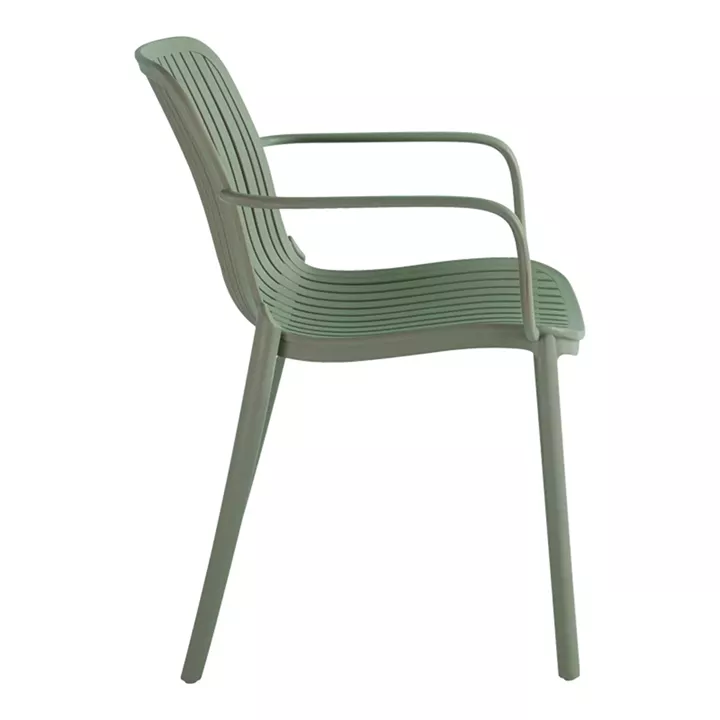 Teragi stackable armchair pakoworld pp with UV protection olive green 59x57x82cm