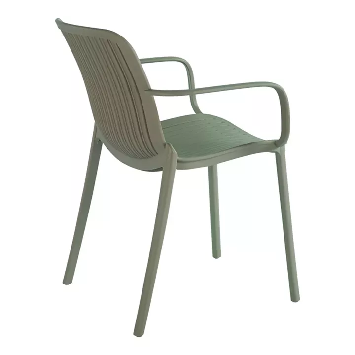 Teragi stackable armchair pakoworld pp with UV protection olive green 59x57x82cm
