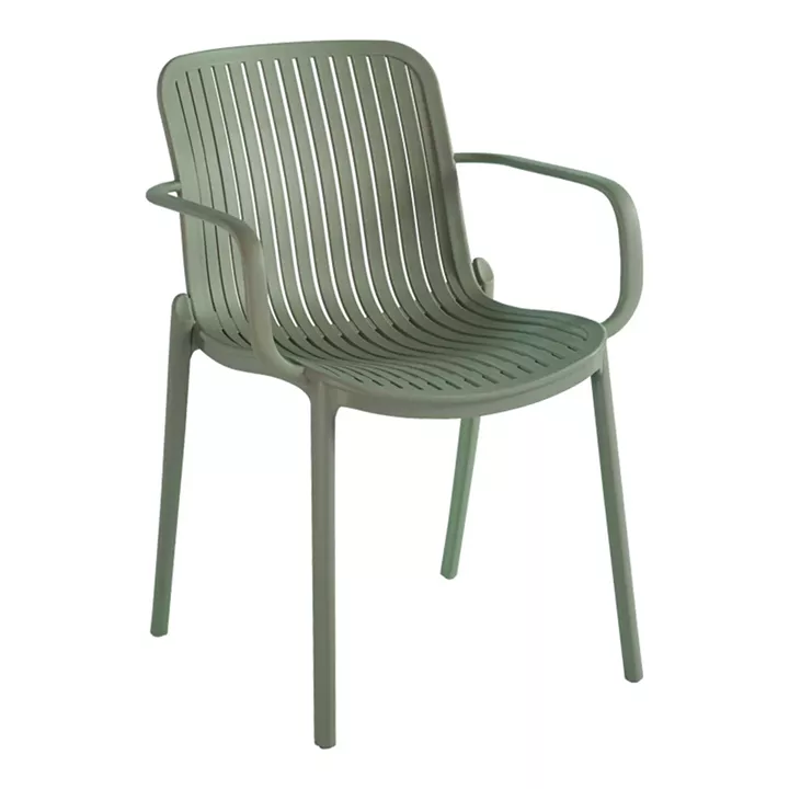 Teragi stackable armchair pakoworld pp with UV protection olive green 59x57x82cm