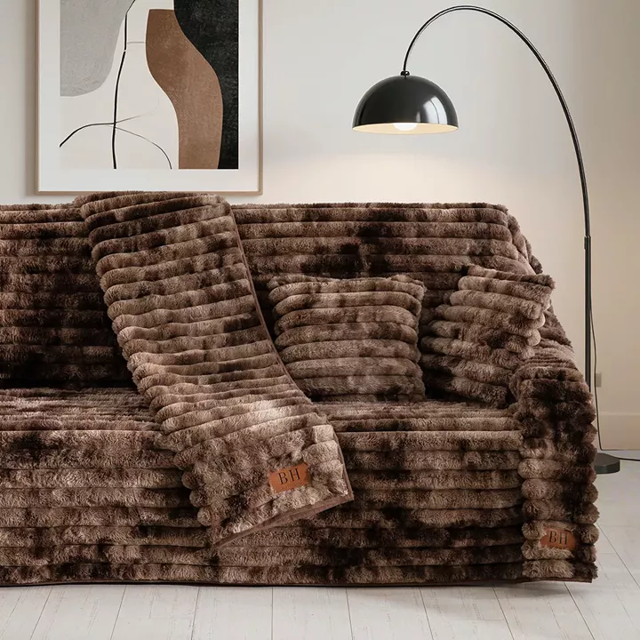 Beauty Home Μαξιλαροθήκη διακοσμητική Fur Tie Dye Art 8680 42x42 Καφέ