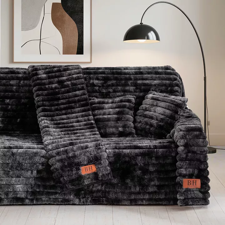 Beauty Home Ριχτάρι Μονοθέσιο Fur Tie Dye Art 8681 180x160 Ανθρακί